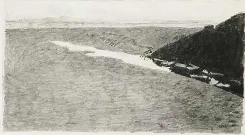 Image of Coast Camp, 2018, pencil on paper, 5.5