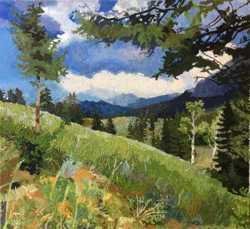 Hike to Trout Lake, 2019, Oil on Canvas, 22" x 24"
