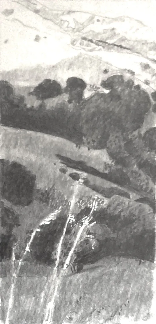 Image of Above the Wetsel Ranch - Sketch, 2011, Pencil on Paper, 11