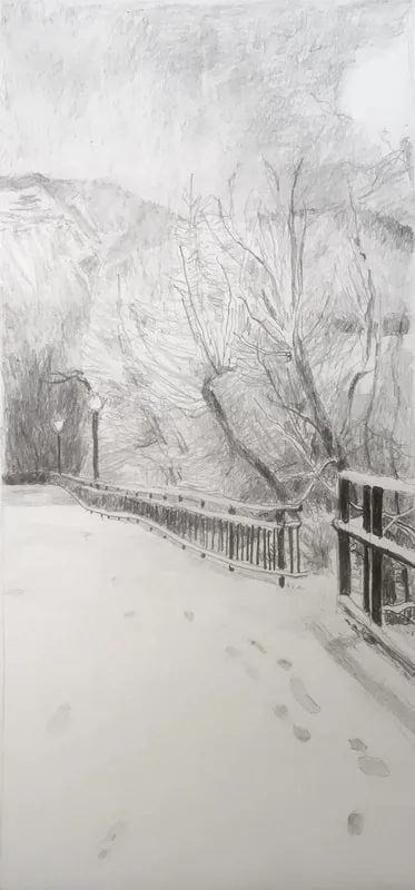 Image of Along the Animas River, 2018, Pencil on Paper, 12