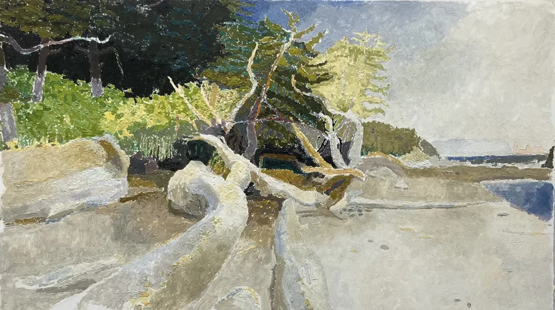 Image of Rialto Beach, 2026, oil on paper, 17