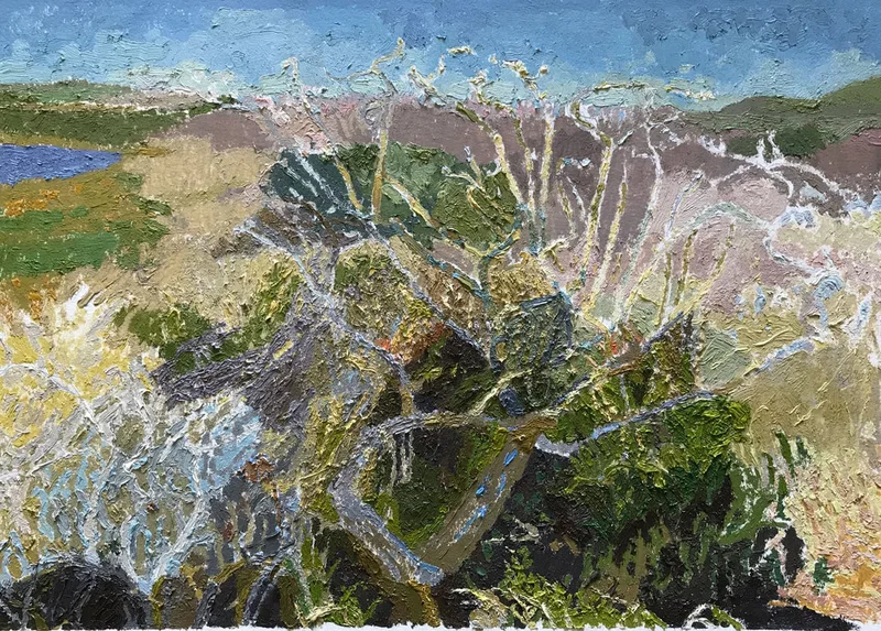 On the Shore of Abbotts, 2020, Oil on Paper, 11" x 16"